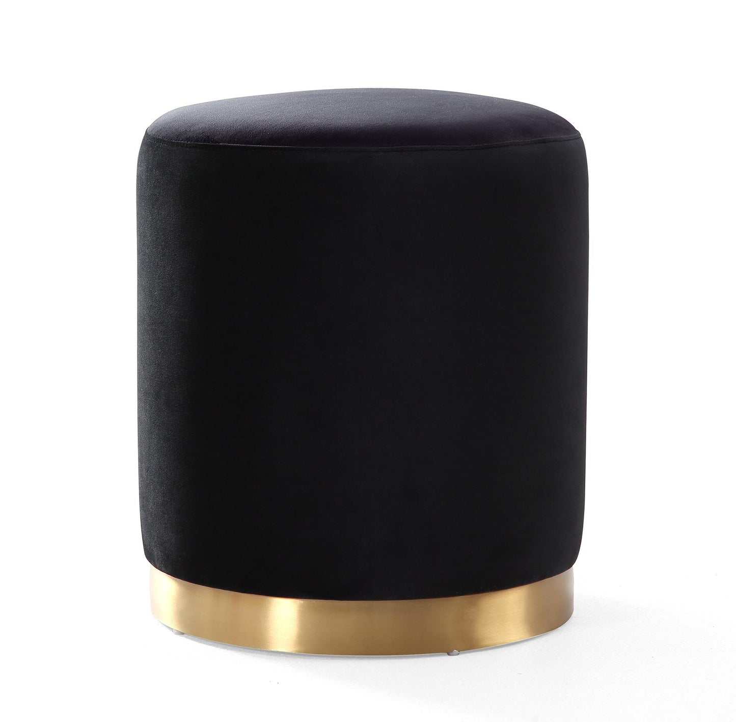 Opal Performance Velvet Ottoman - Black