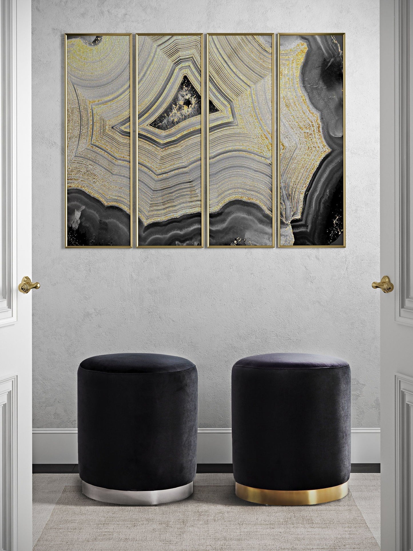Opal Performance Velvet Ottoman