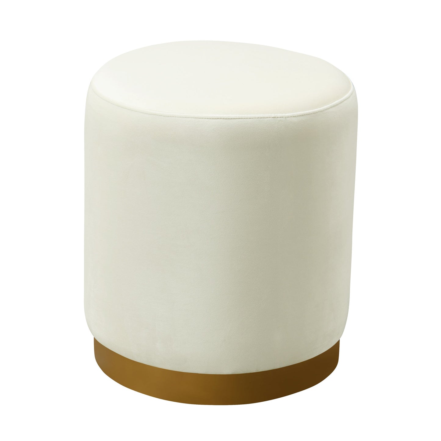 Opal Performance Velvet Ottoman - Cream