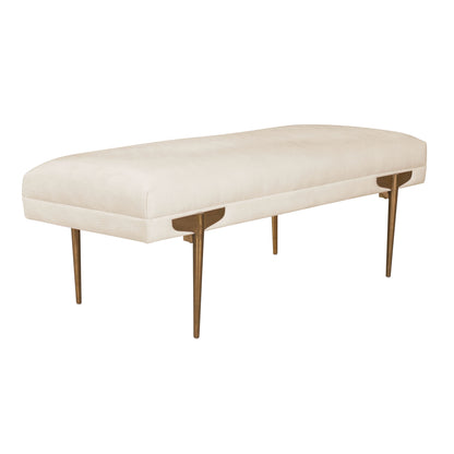 Brno 53.5" Performance Velvet Bench - Off-White
