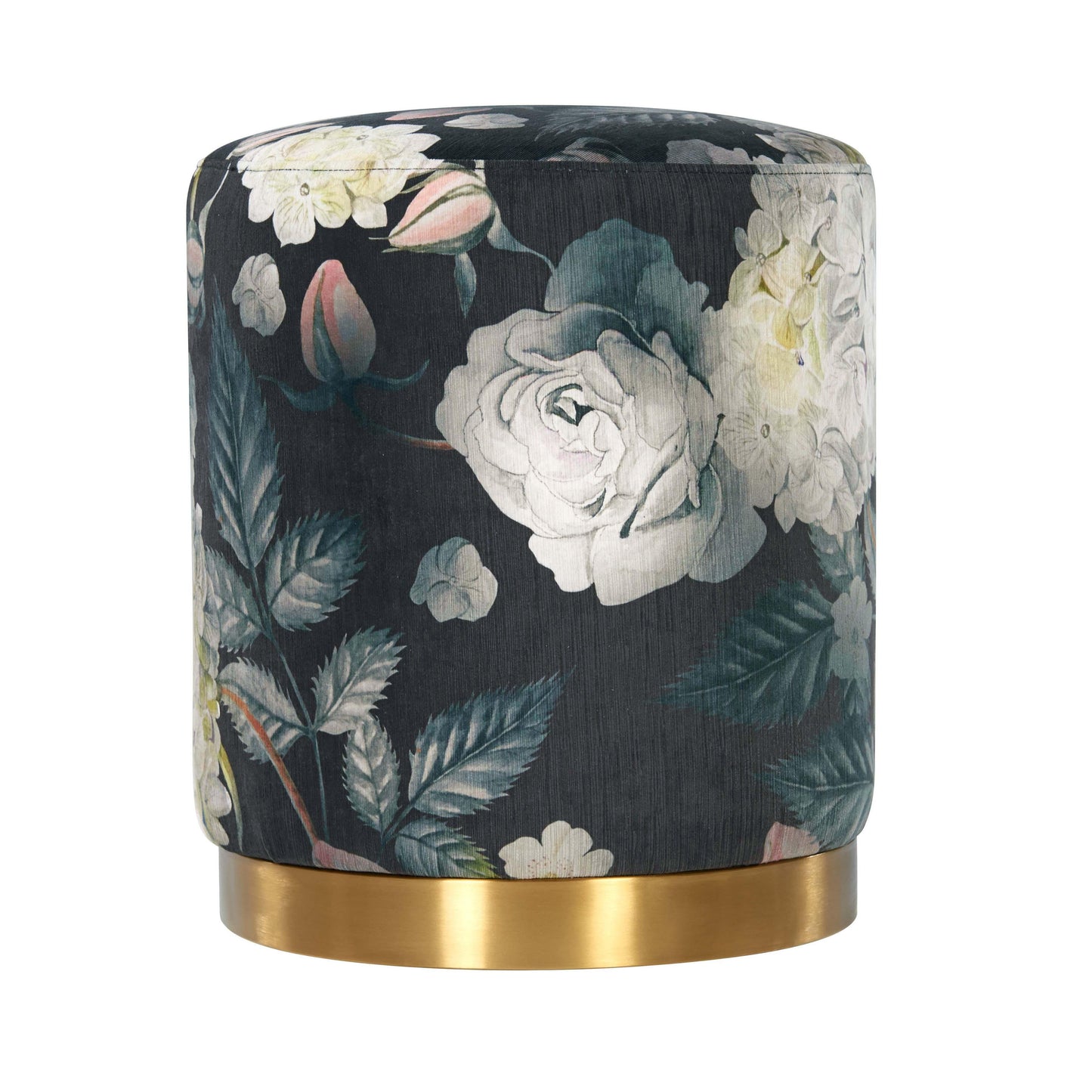 Opal Performance Velvet Ottoman - Floral