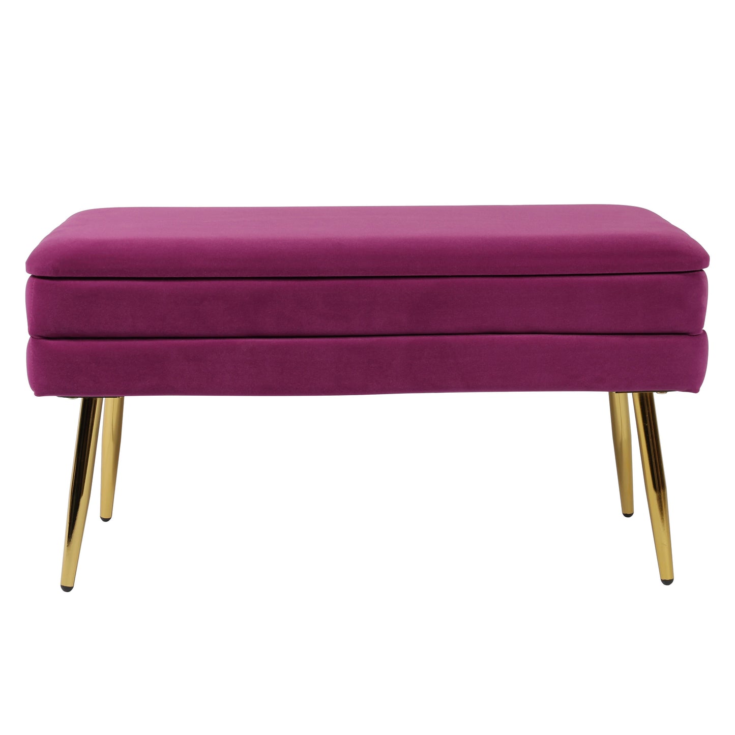 Ziva 31" Velvet Storage Bench - Plum