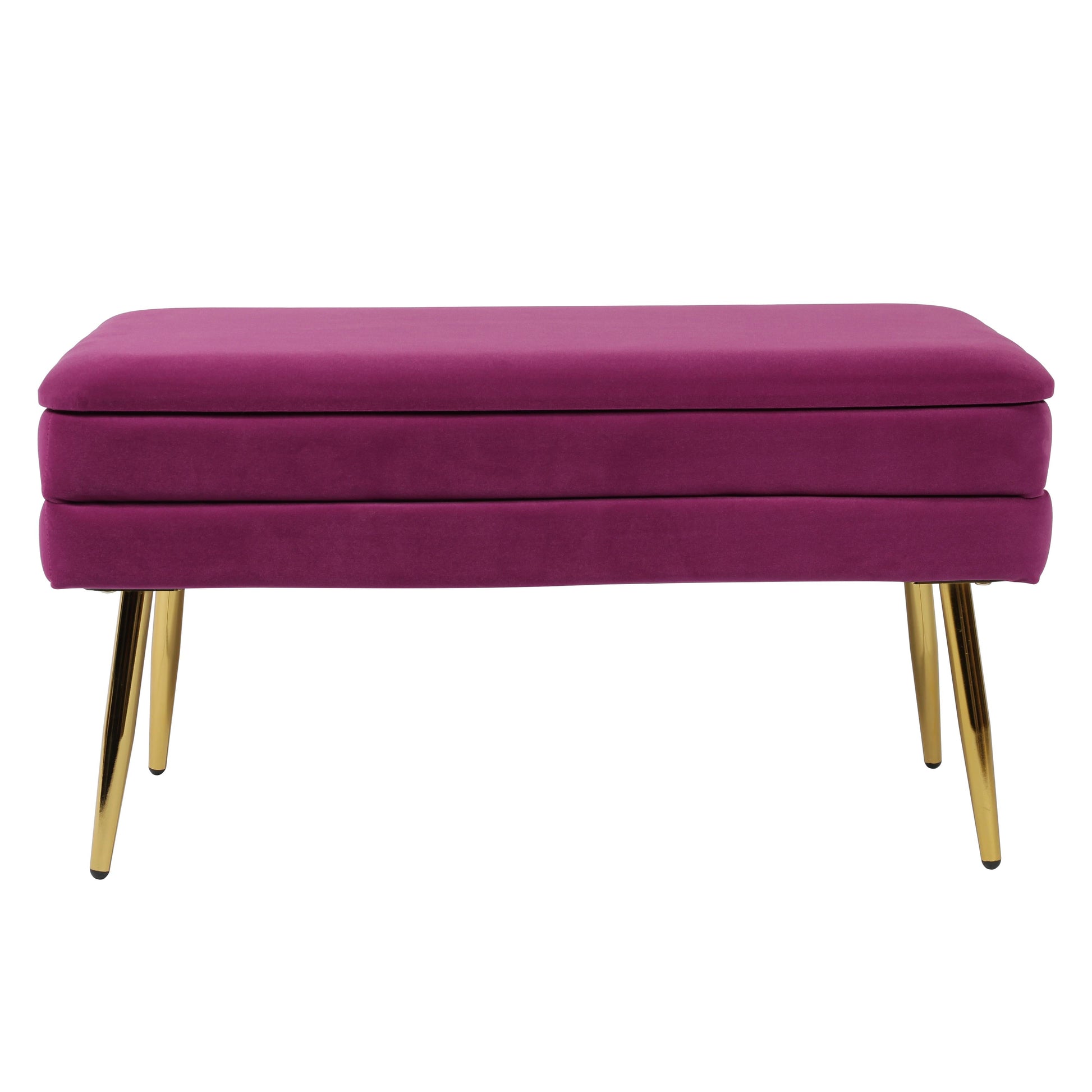 Ziva 31" Velvet Storage Bench - Plum