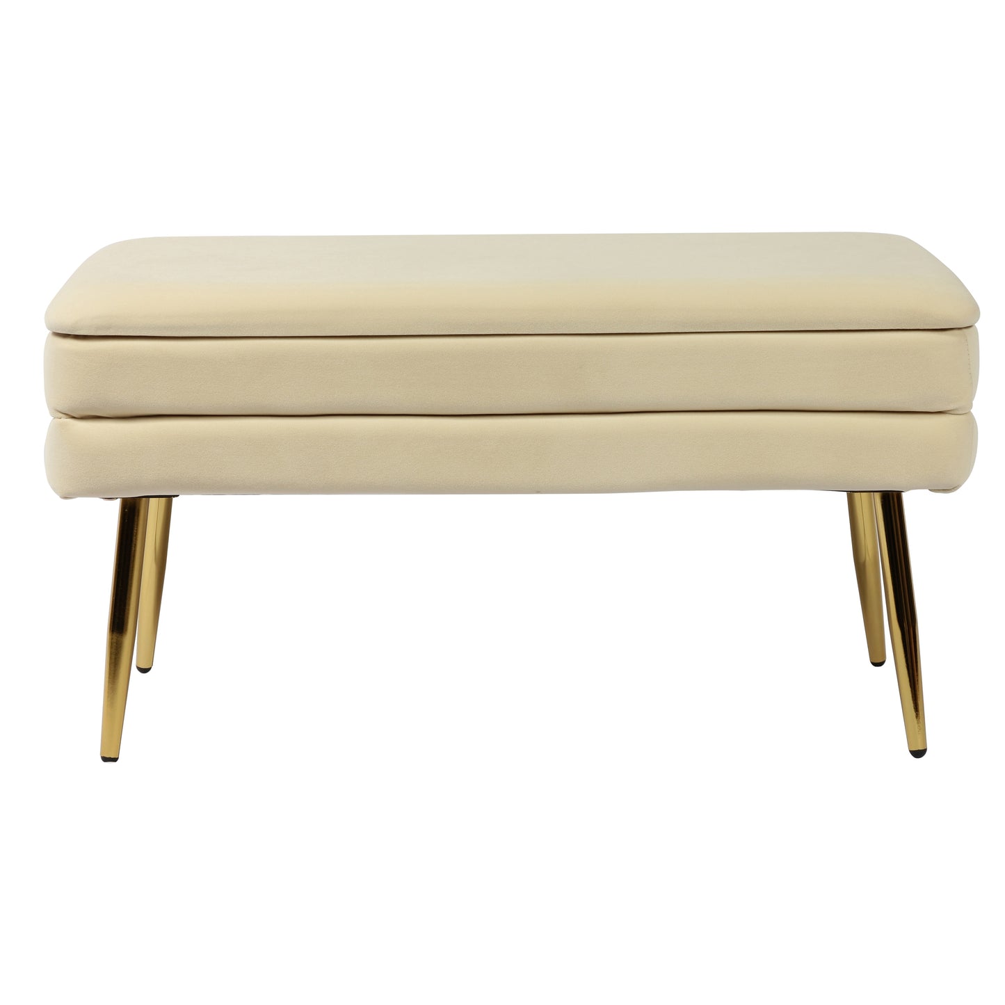Ziva 31" Velvet Storage Bench - Cream