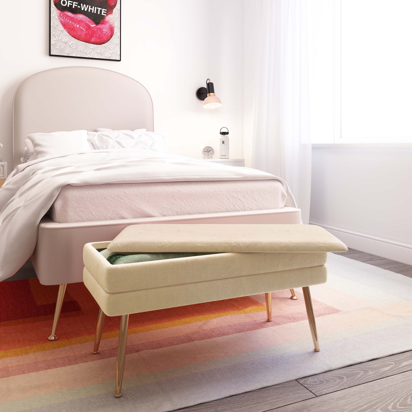 Ziva 31" Velvet Storage Bench