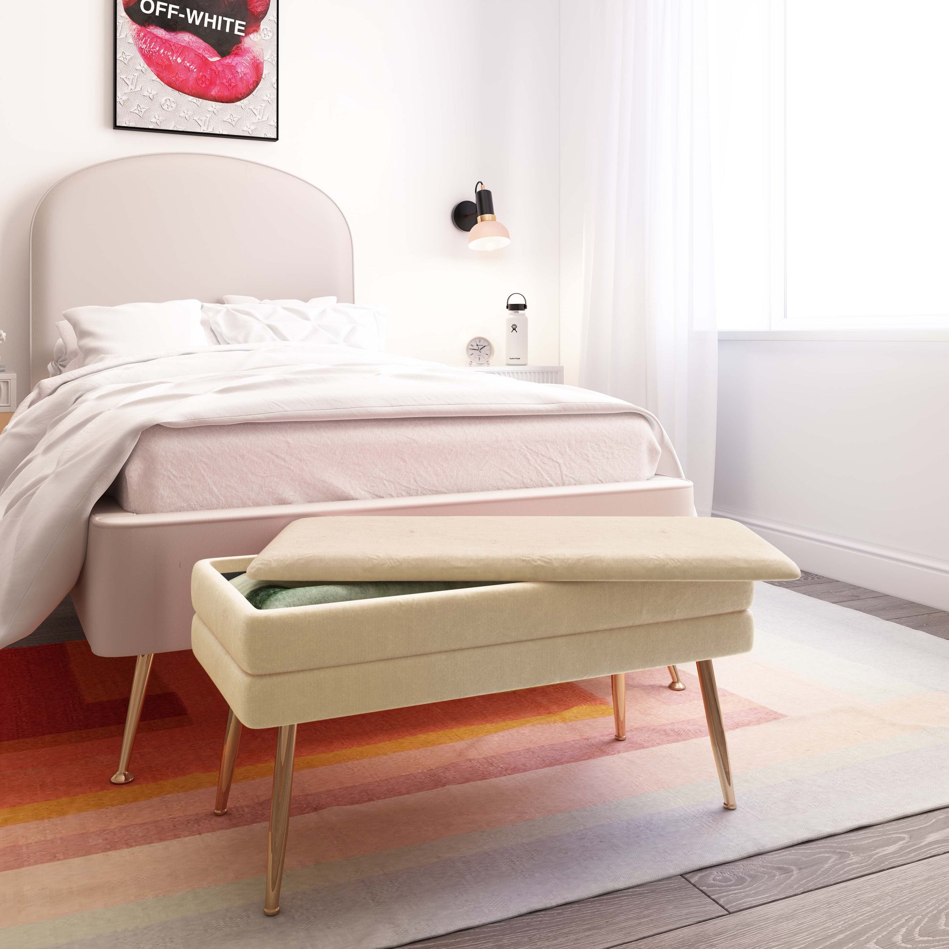 Ziva 31" Velvet Storage Bench