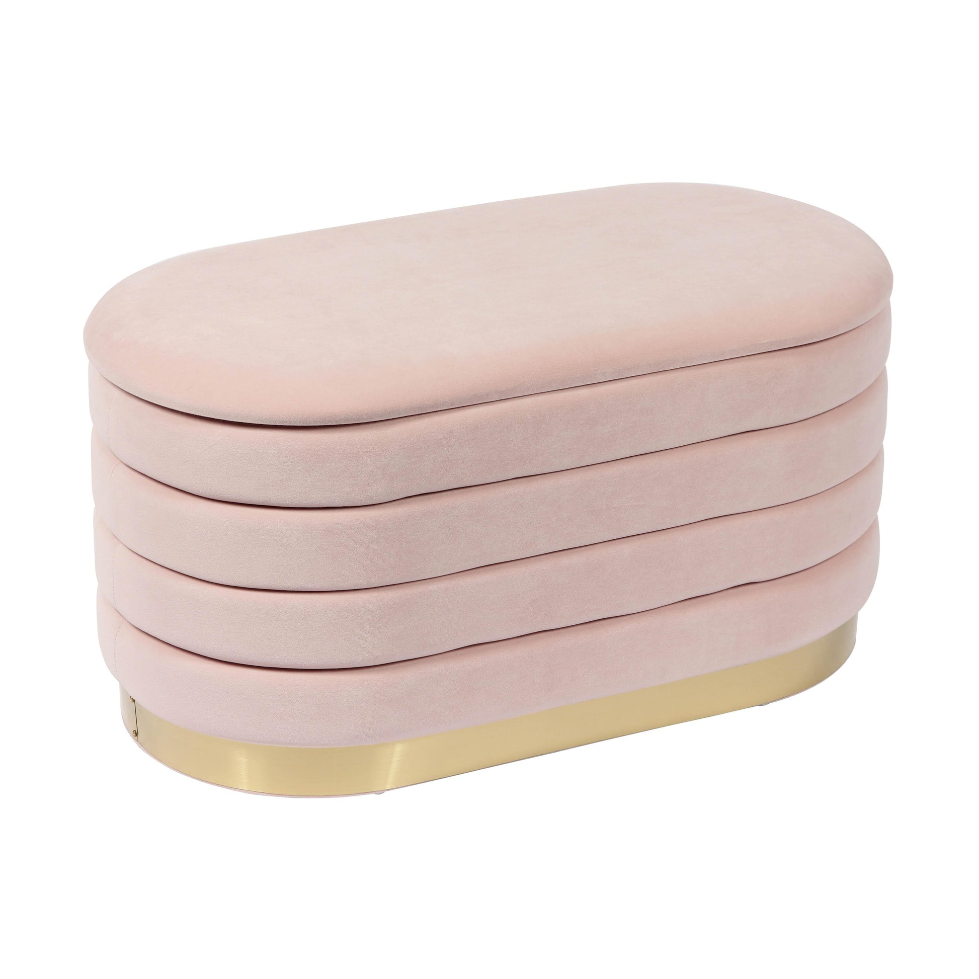 Lillian 31.5" Performance Velvet Storage Bench - Blush