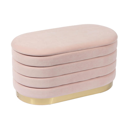 Lillian 31.5" Performance Velvet Storage Bench - Blush