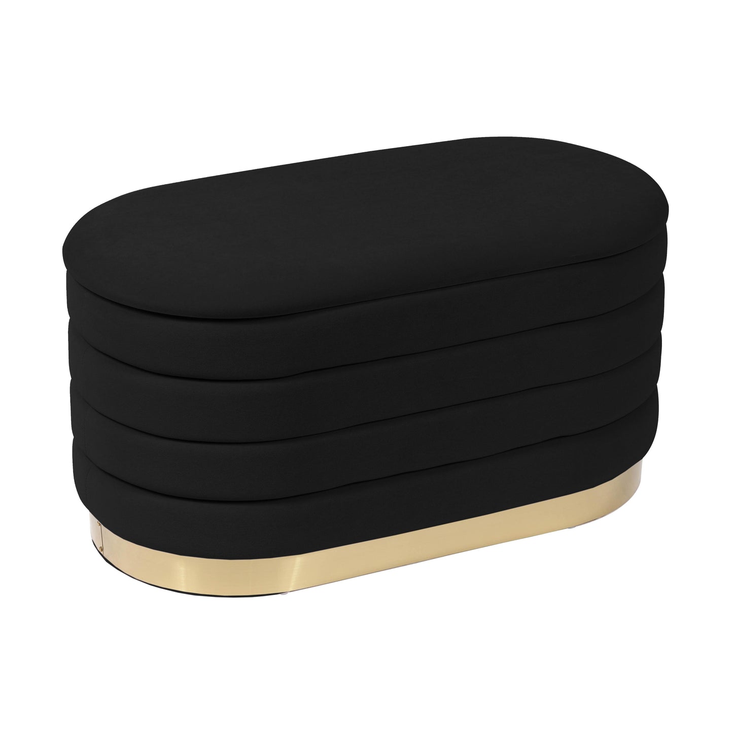 Lillian 31.5" Performance Velvet Storage Bench - Black