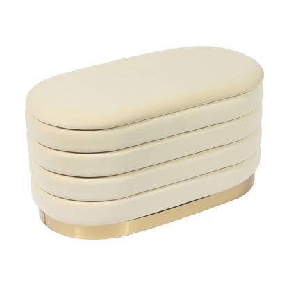 Lillian 31.5" Performance Velvet Storage Bench - Cream