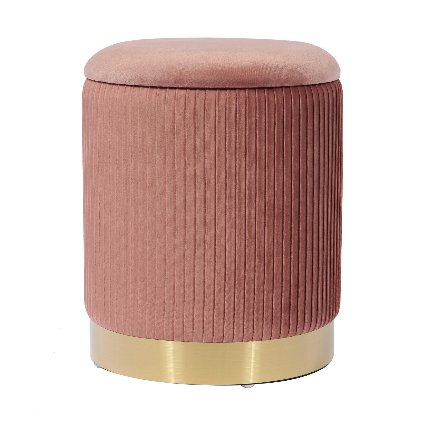 Zoe Performance Velvet Storage Ottoman - Blush