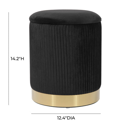 Zoe Performance Velvet Storage Ottoman