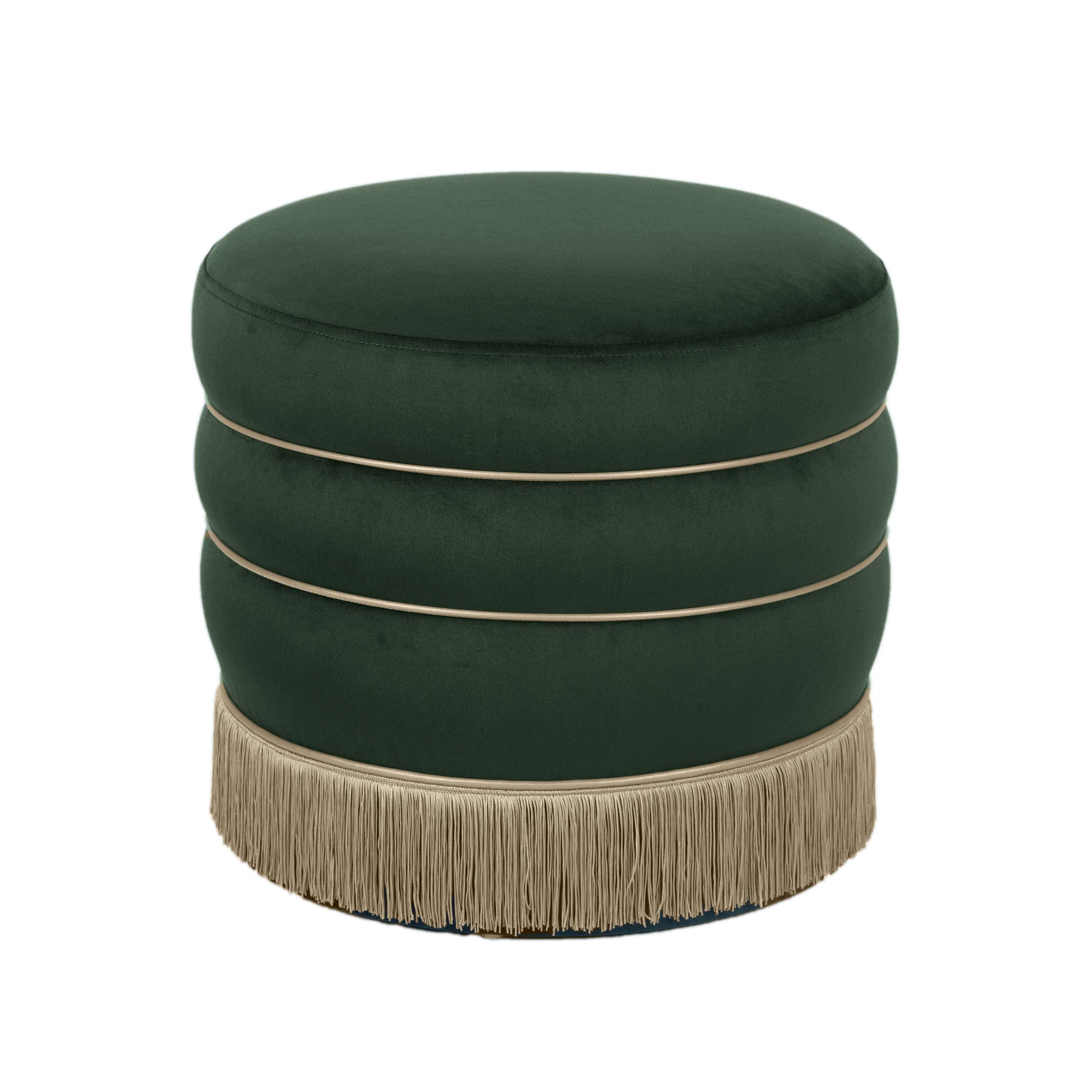 Lakka Performance Velvet Ottoman - Green