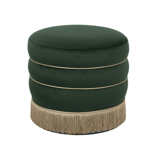 Lakka Performance Velvet Ottoman - Green
