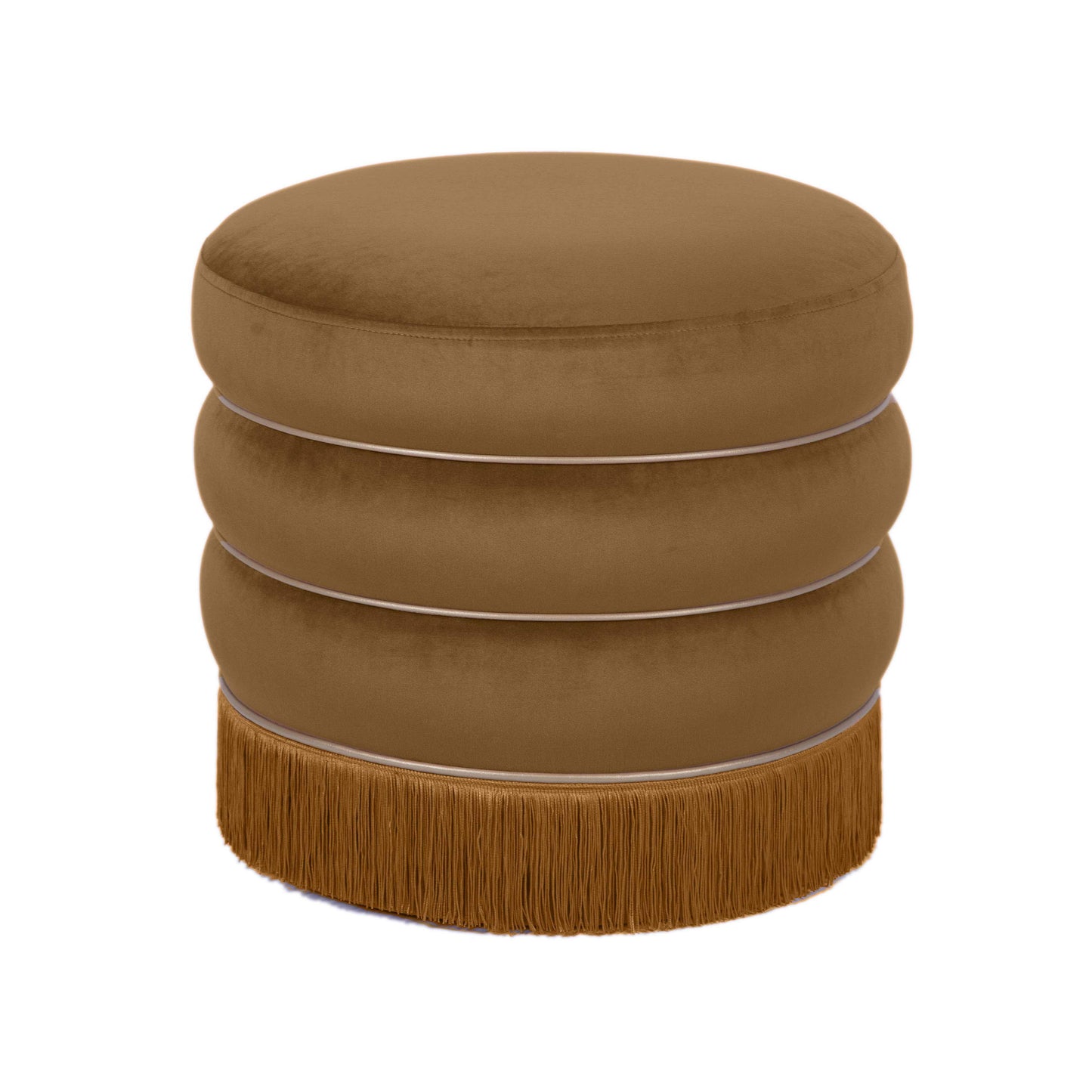 Lakka Performance Velvet Ottoman - Brown