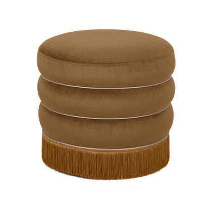 Lakka Performance Velvet Ottoman - Brown