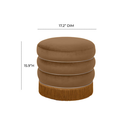 Lakka Performance Velvet Ottoman