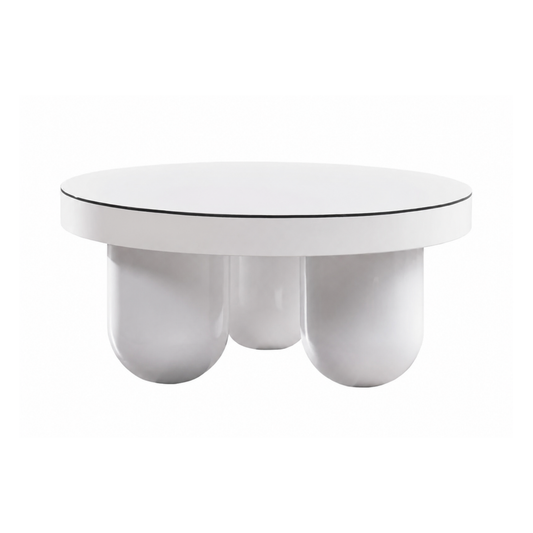 Jasper 33" White Glossy Round Coffee Table