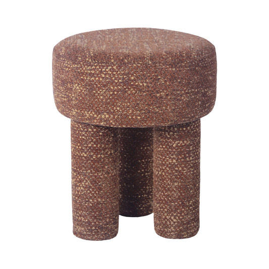 Claire Nubby Performance Fabric Accent Stool - Brown