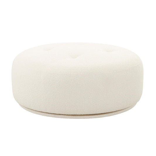 Fickle Cream Performance Boucle Swivel Ottoman - Default Variant