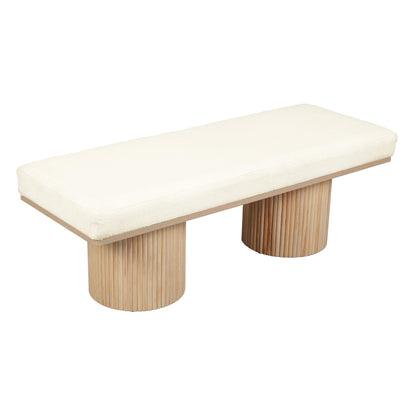 Sagano 48" White Dyed-Yarn Bench - Default Variant