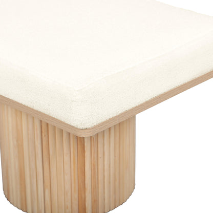 Sagano 48" White Dyed-Yarn Bench