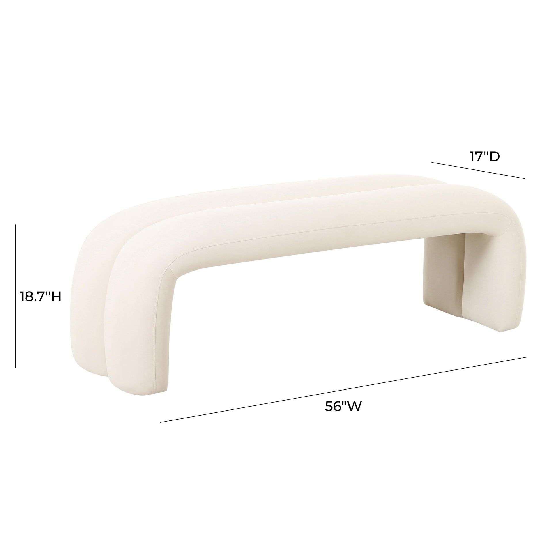 Leigh 56" Performance Velvet Channeled Bench