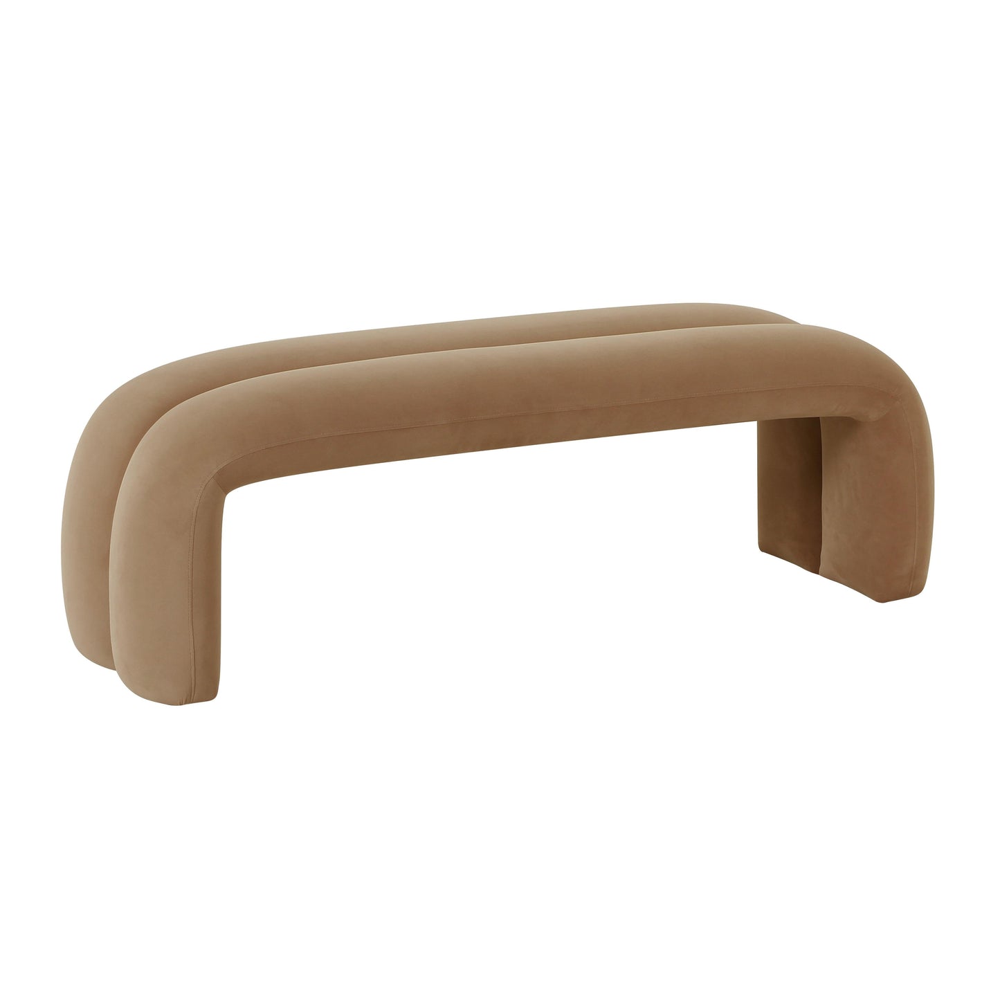 Leigh 56" Performance Velvet Channeled Bench - Taupe