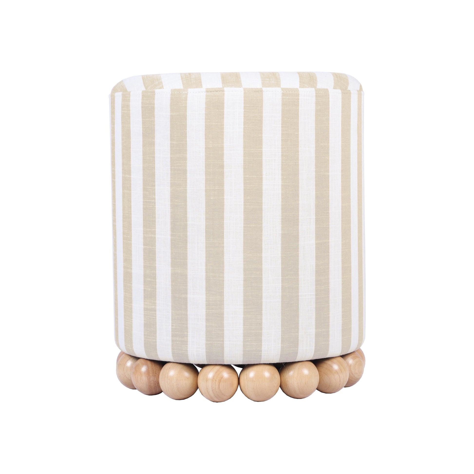 Dex Striped Linen Ottoman