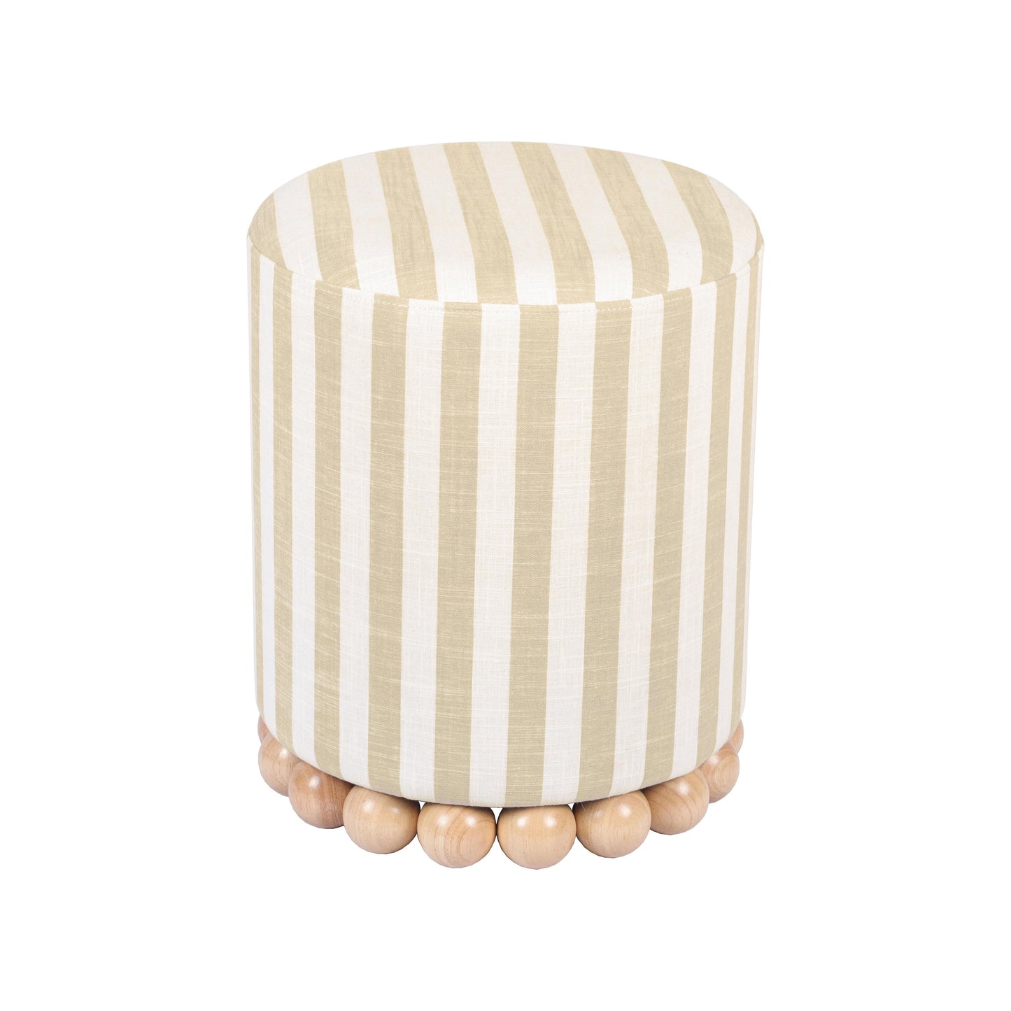 Dex Striped Linen Ottoman