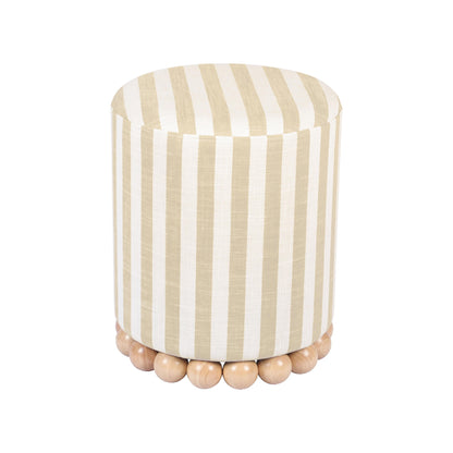 Dex Striped Linen Ottoman