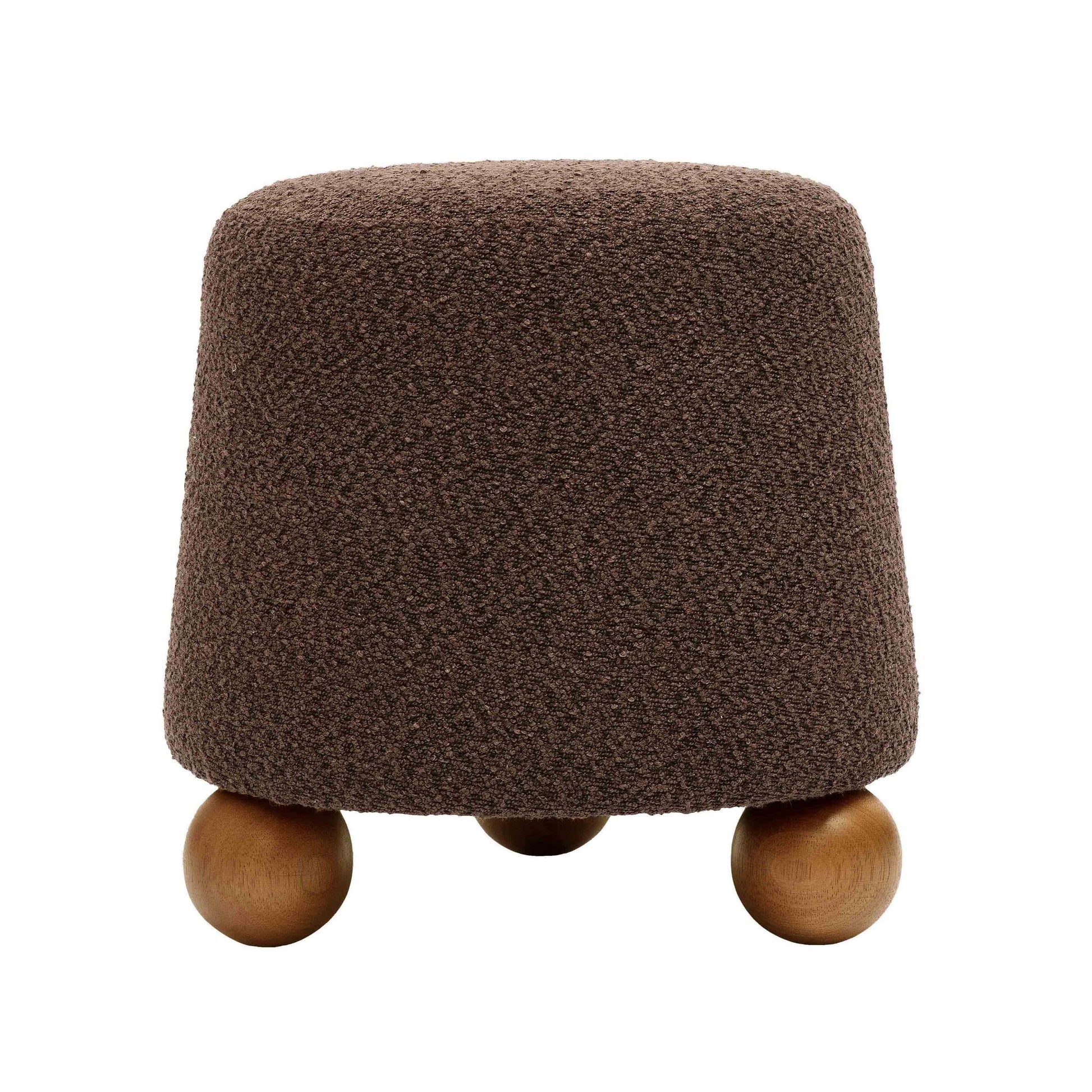 Jaine Performance Boucle Ottoman - Chocolate Brown