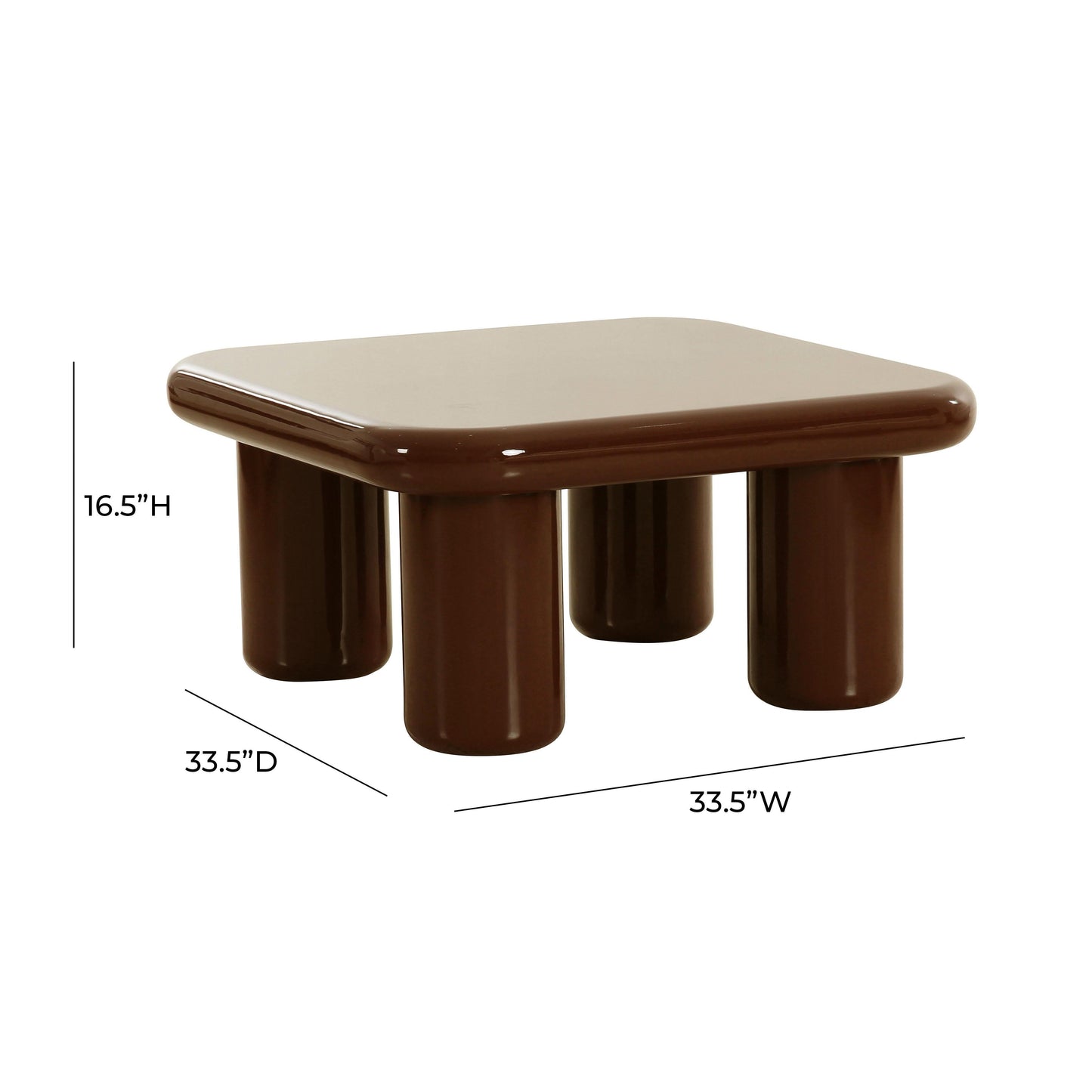 Memphis 33.5" Glossy Square Coffee Table