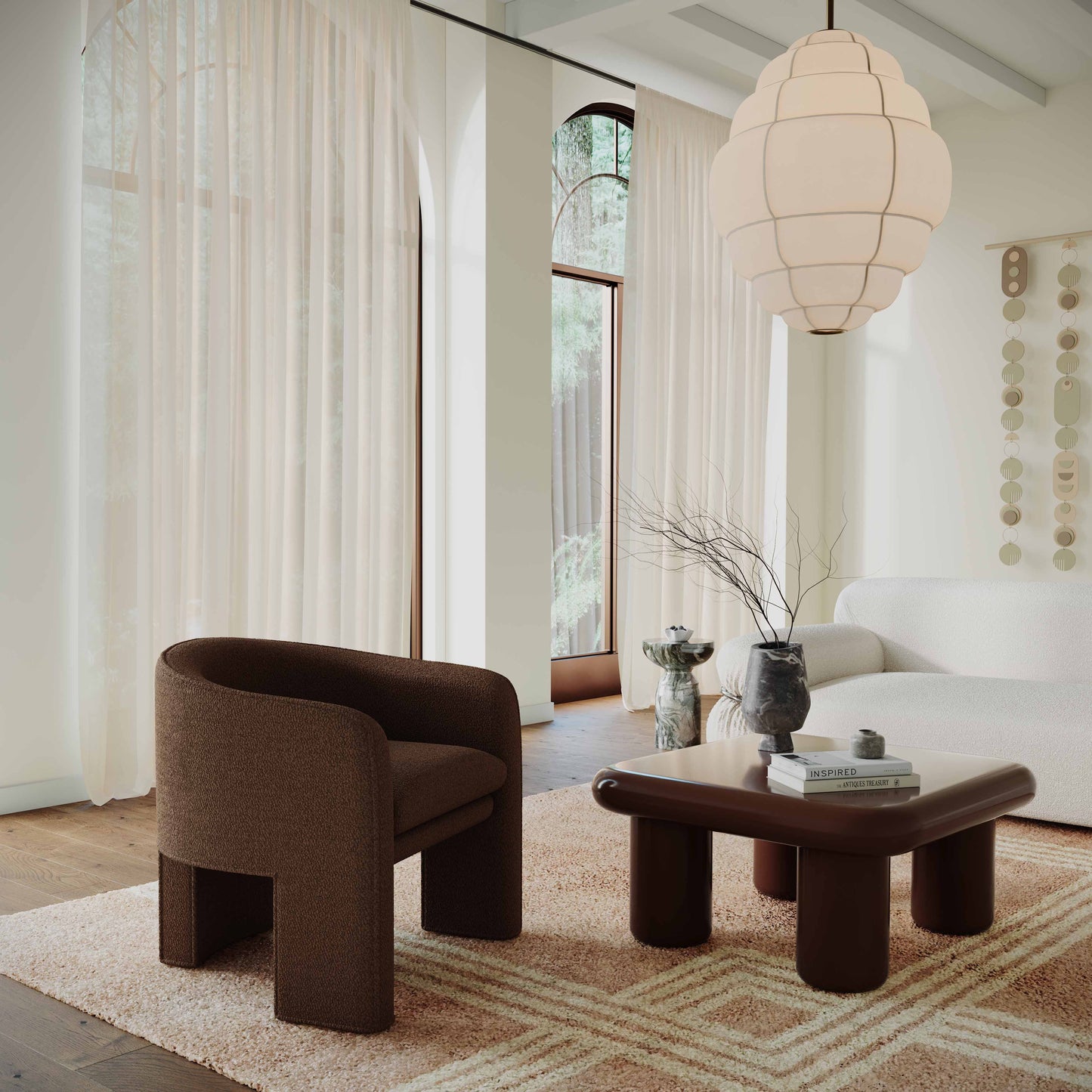 Memphis 33.5" Glossy Square Coffee Table