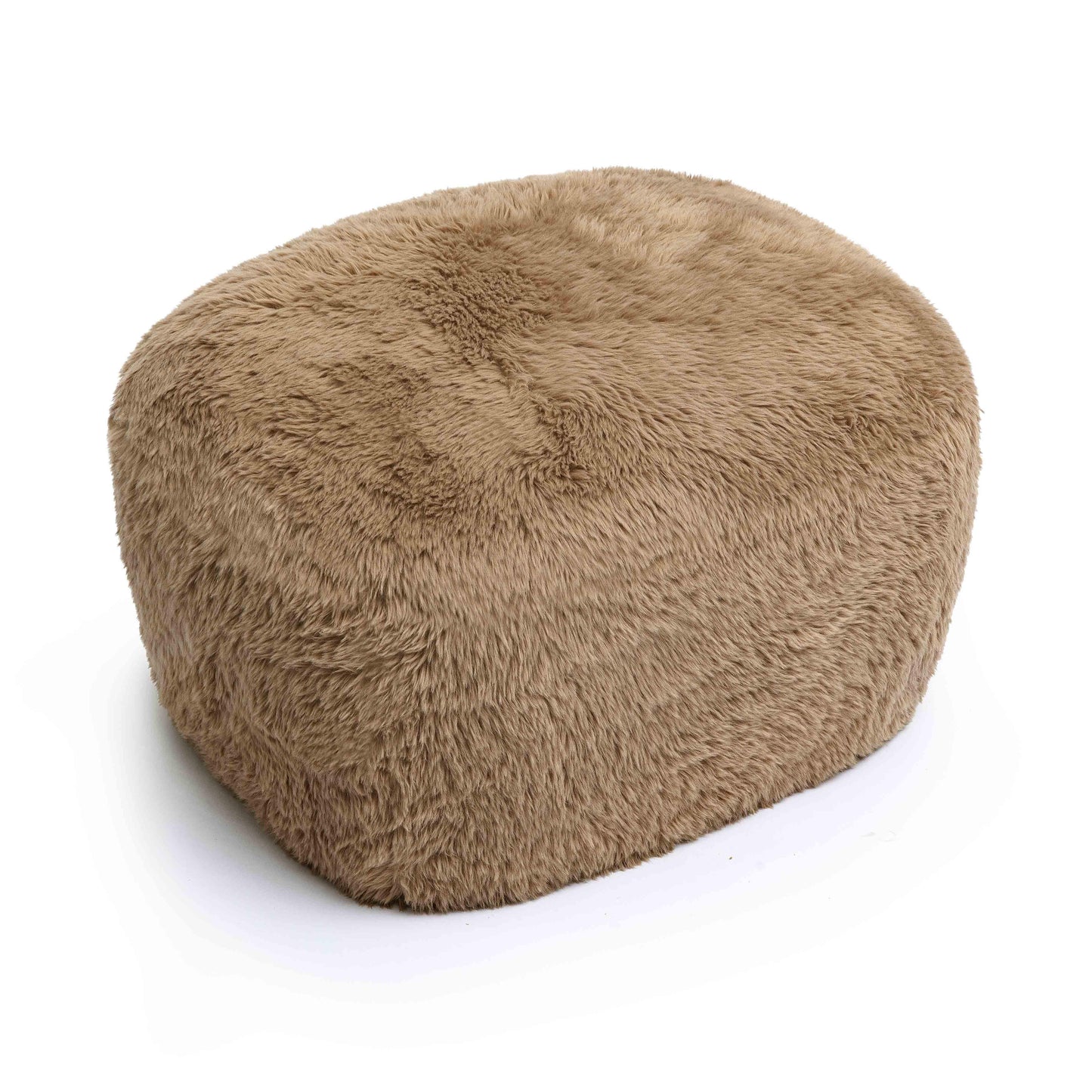 Britt Contract-Grade Vegan Shearling Ottoman - Taupe