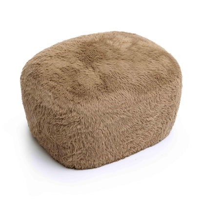 Britt Contract-Grade Vegan Shearling Ottoman - Taupe