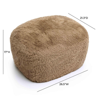 Britt Contract-Grade Vegan Shearling Ottoman