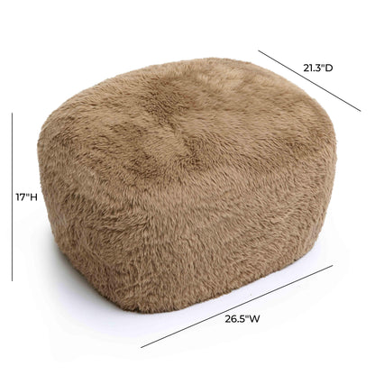 Britt Contract-Grade Vegan Shearling Ottoman