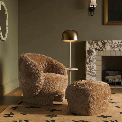 Britt Contract-Grade Vegan Shearling Ottoman