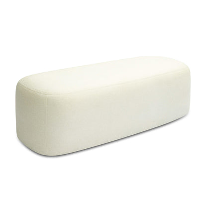 Graceland 54" Performance Faux Mohair Bench - Cream