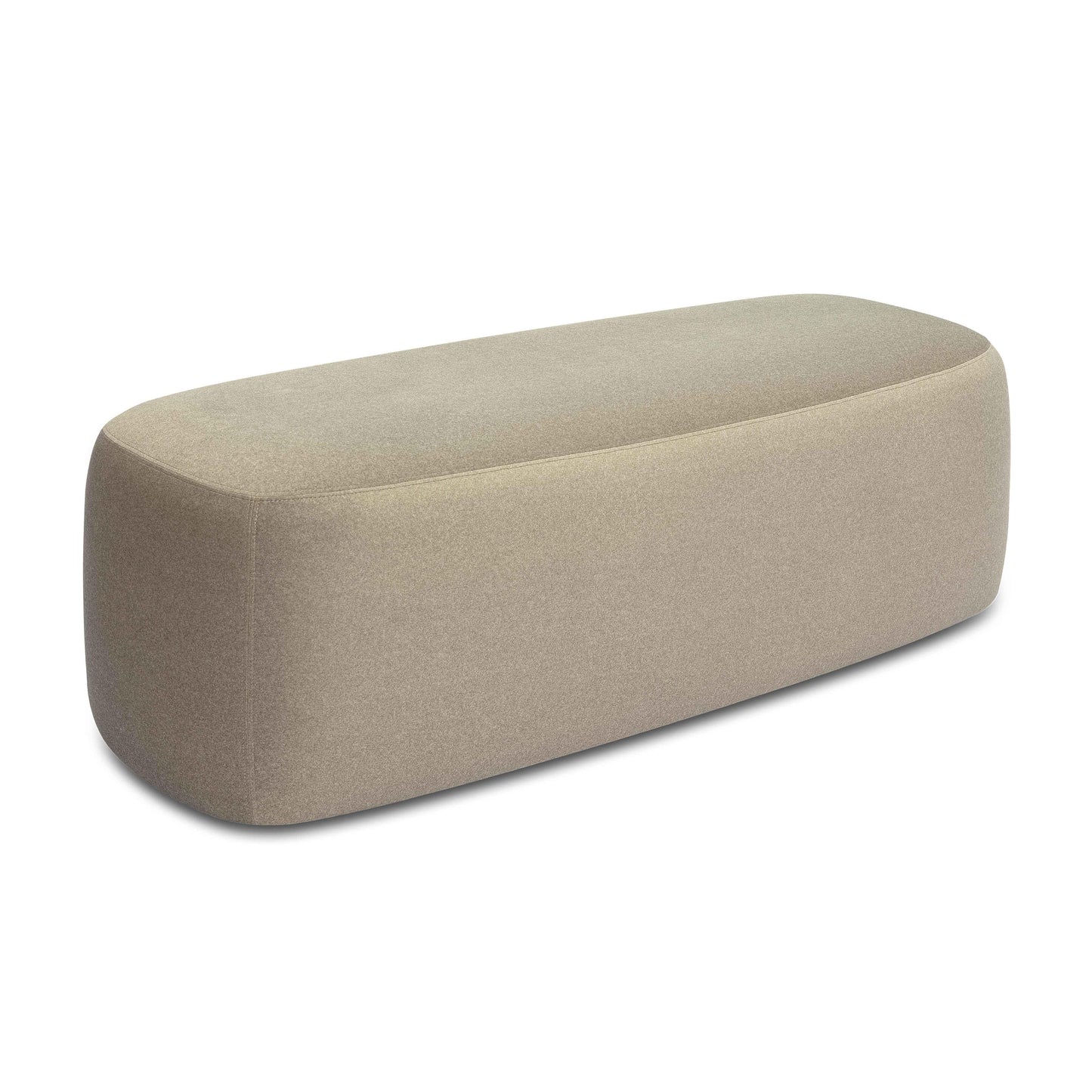 Graceland 54" Performance Faux Mohair Bench - Taupe