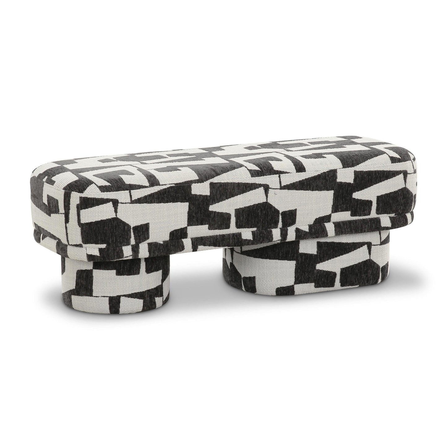 Lena 47" Performance Jacquard Bench - Black and White