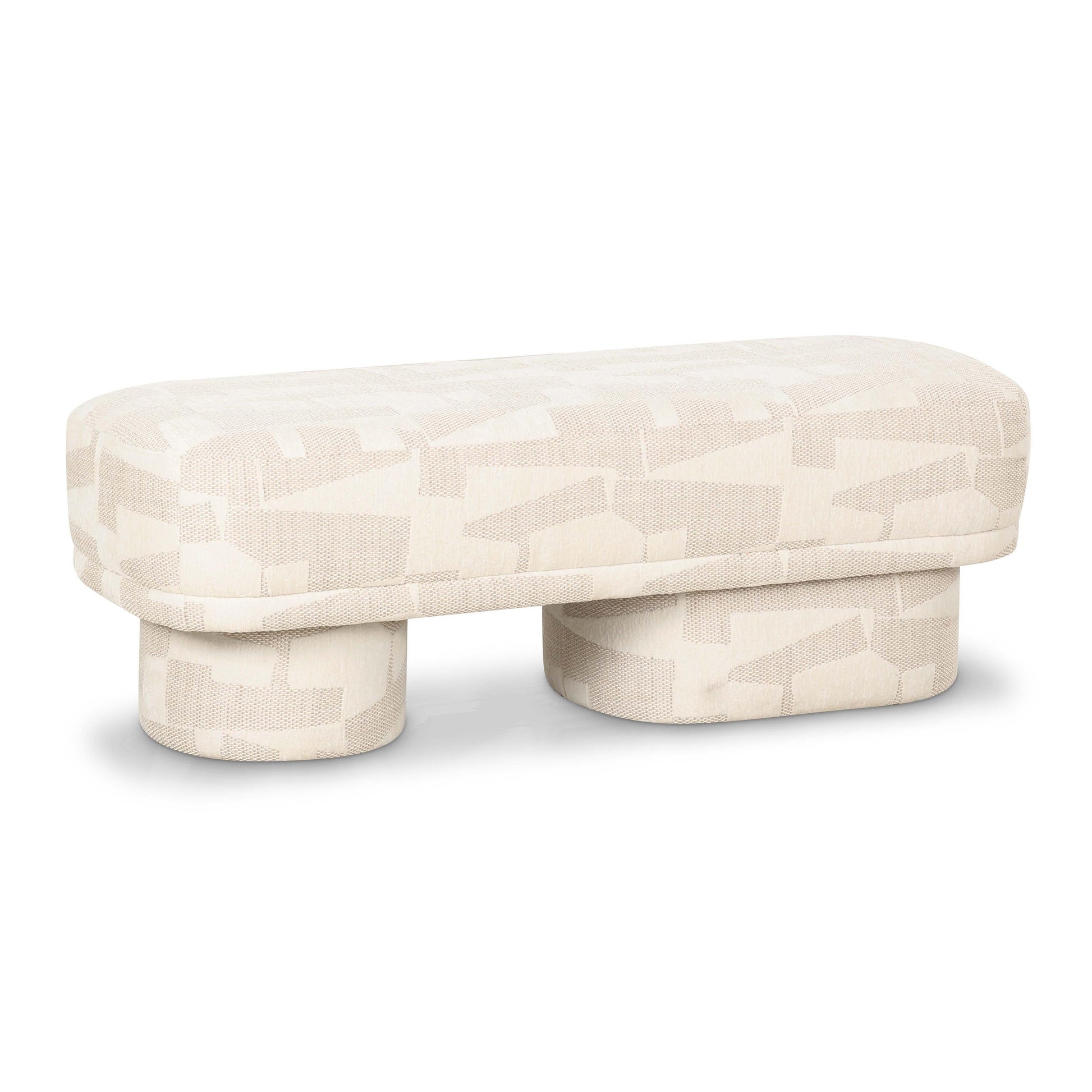 Lena 47" Performance Jacquard Bench - Cream