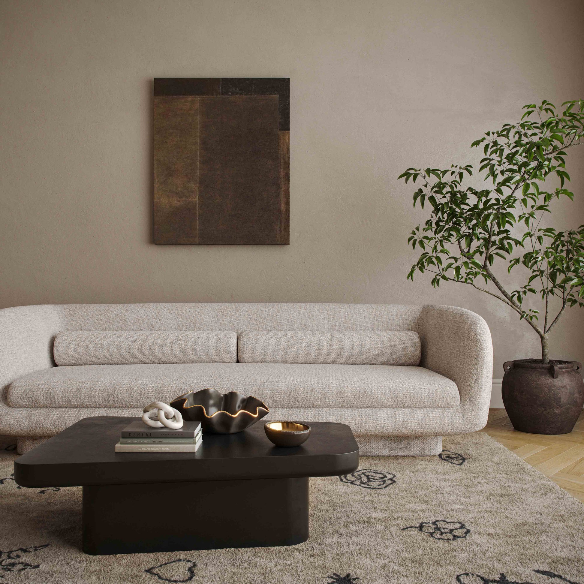 Yoko Black Coffee Table (32"-39")
