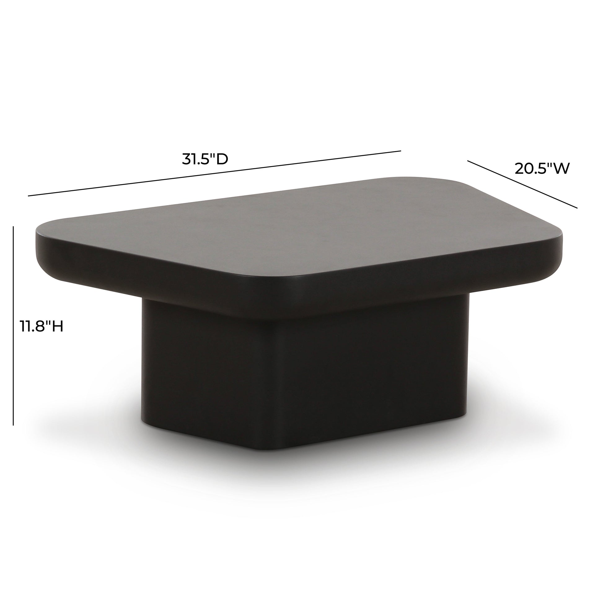 Yoko Black Coffee Table (32"-39")