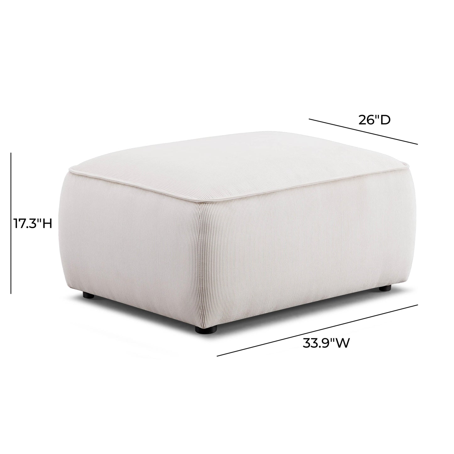 Travie Performance Corduroy Velvet Ottoman