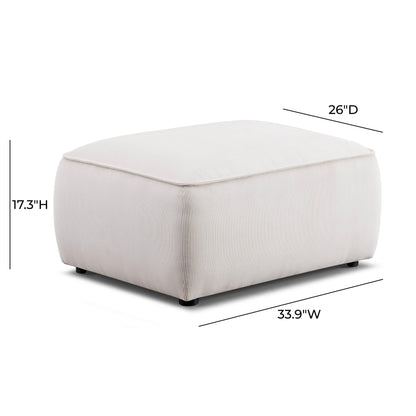 Travie Performance Corduroy Velvet Ottoman