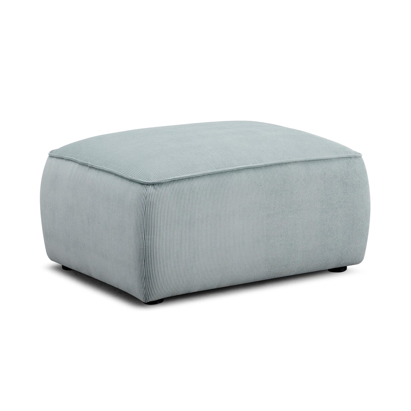Travie Performance Corduroy Velvet Ottoman - Sea Blue