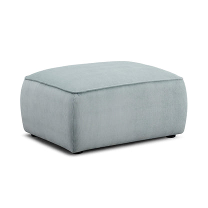 Travie Performance Corduroy Velvet Ottoman - Sea Blue