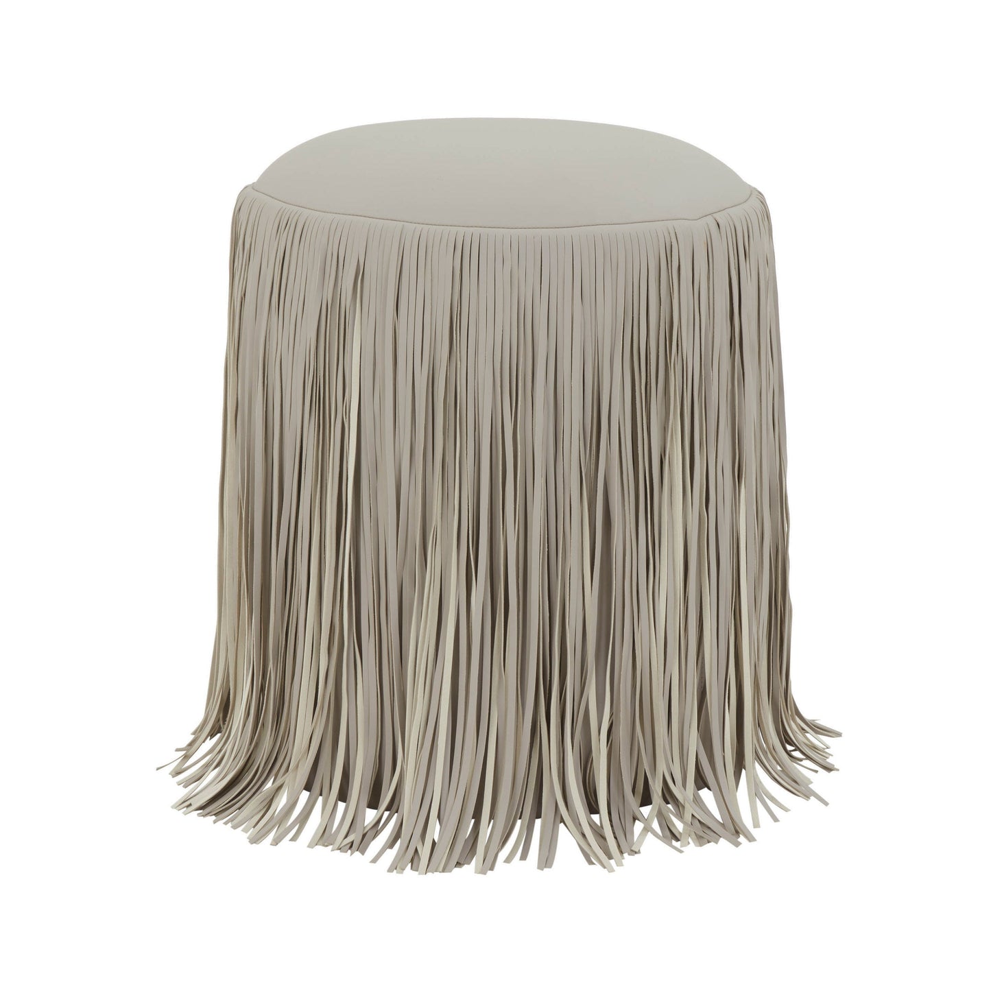 Shag Me Performance Vegan Leather Ottoman - Grey